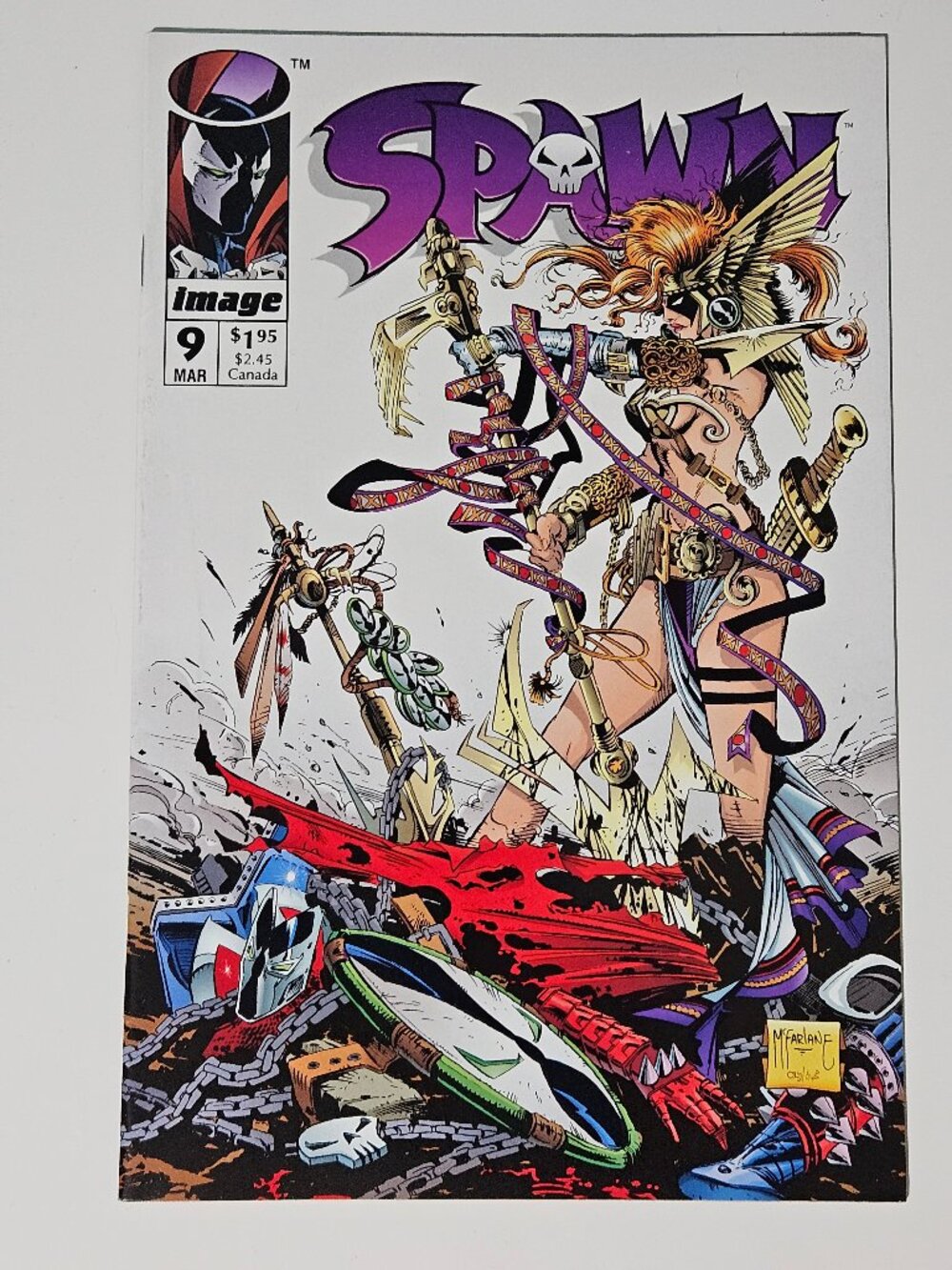 Spawn #9 (Image Comics, 1993) 1st App Angela Todd McFarlane Neil Gaiman C-028